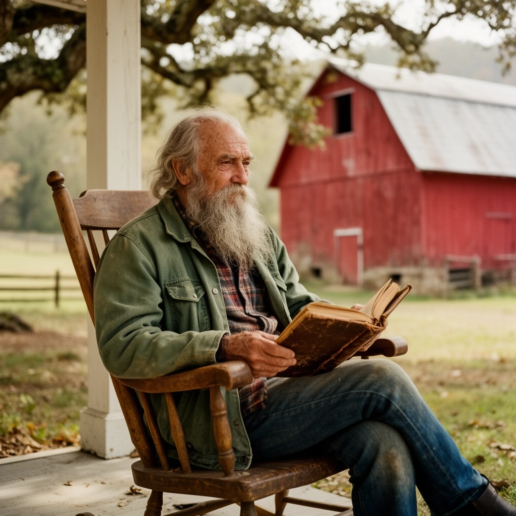 Rustic countryside portrait with natural light