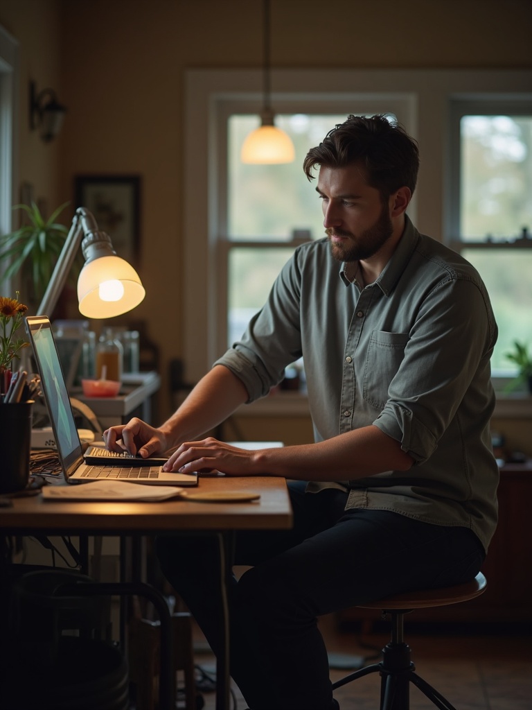 environmental portrait of a person in their element - ai-photos AI photo
