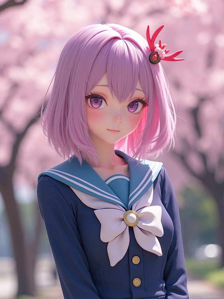 cosplay photograph of a person wearing anime-inspired school uniform with detailed accessories - anime AI photo