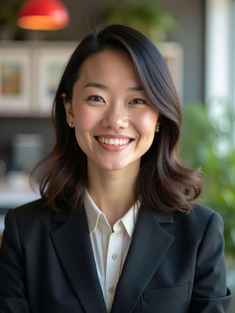 Creative professional headshot of a person wearing smart casual business attire including a blazer o - headshots AI photo