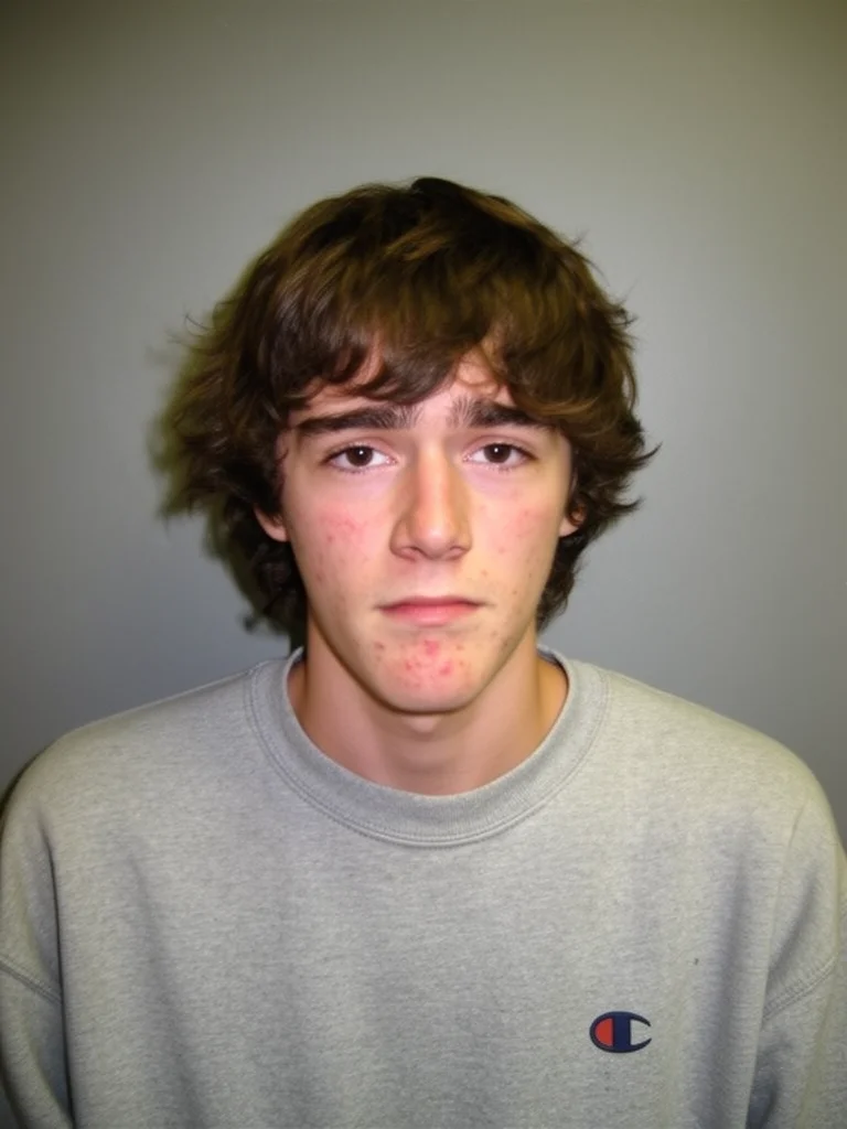 AI-generated mugshot style photo with police booking background and height measurement board. Profes - mugshots AI photo