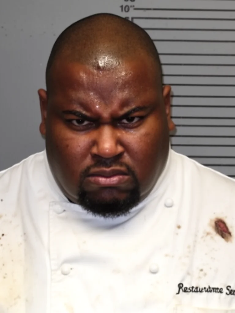 AI-generated mugshot style photo with police booking background and height measurement board. Profes - mugshots AI photo