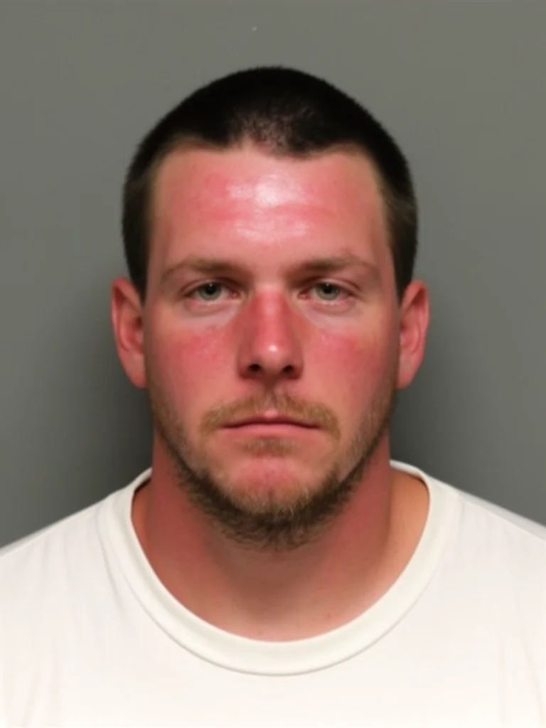 AI-generated mugshot style photo with police booking background and height measurement board. Profes - mugshots AI photo