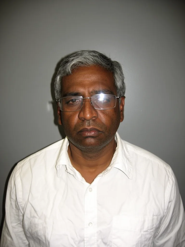 AI-generated mugshot style photo with police booking background and height measurement board. Profes - mugshots AI photo