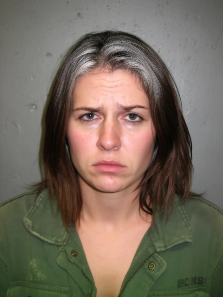 AI-generated mugshot style photo with police booking background and height measurement board. Profes - mugshots AI photo