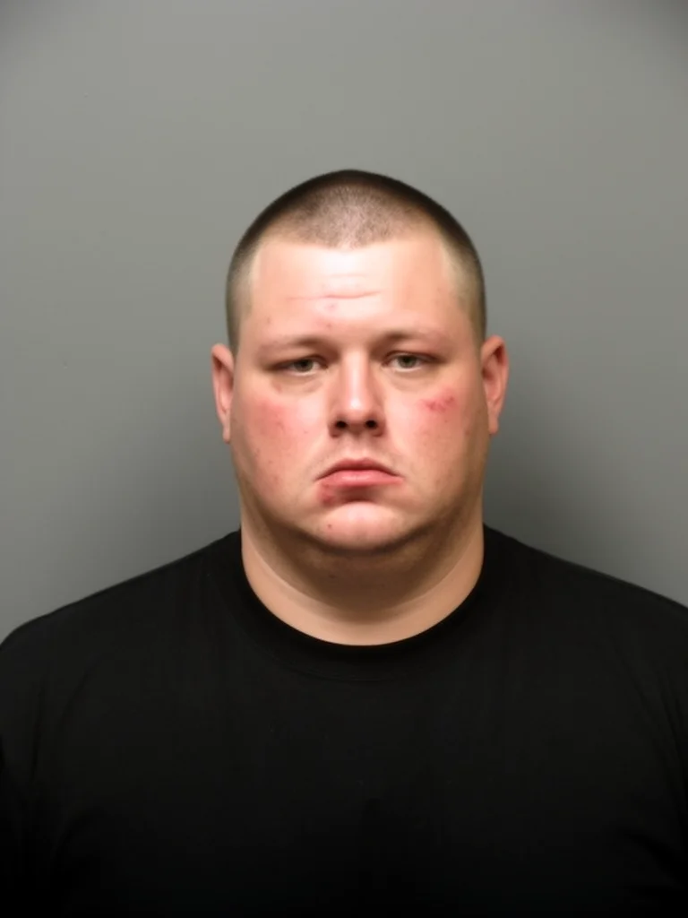 AI-generated mugshot style photo with police booking background and height measurement board. Profes - mugshots AI photo