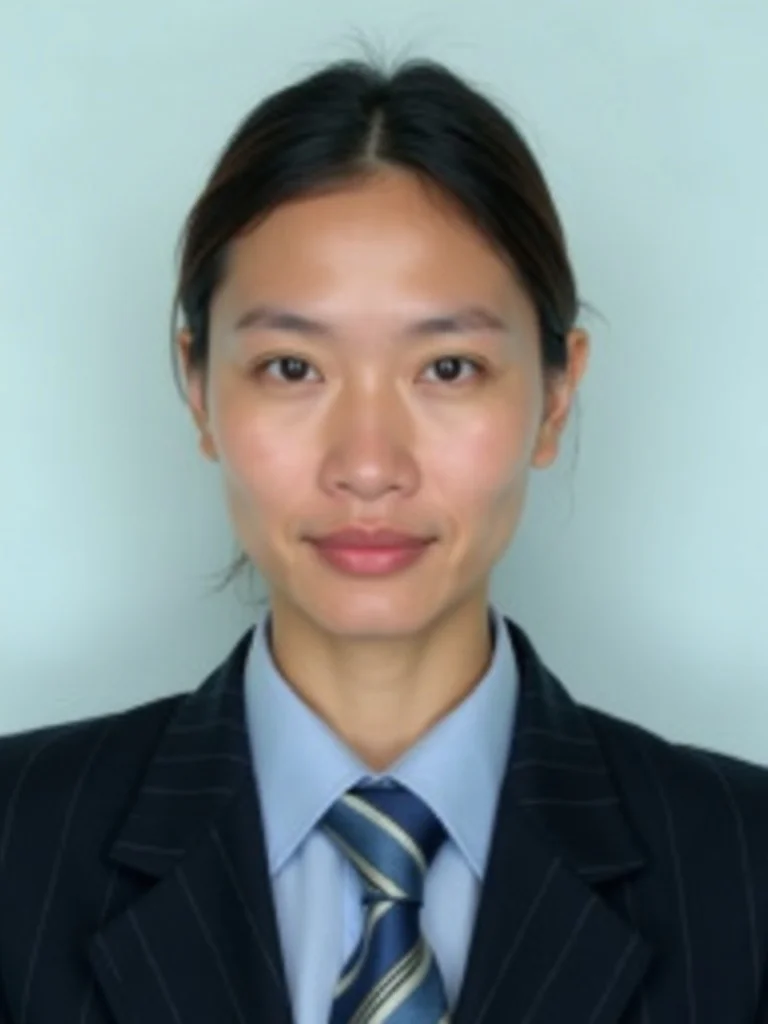 identification photograph of a person in professional business attire against clean light background - passport-photo AI photo