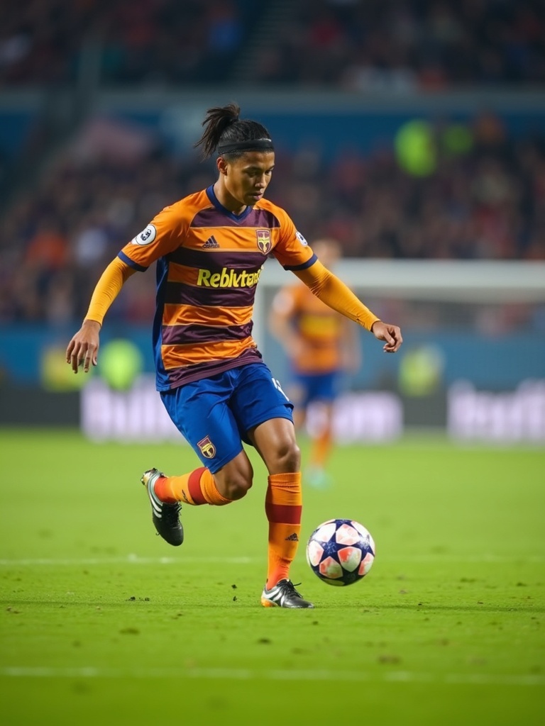 sports action photograph of a person playing football (soccer) - sports AI photo