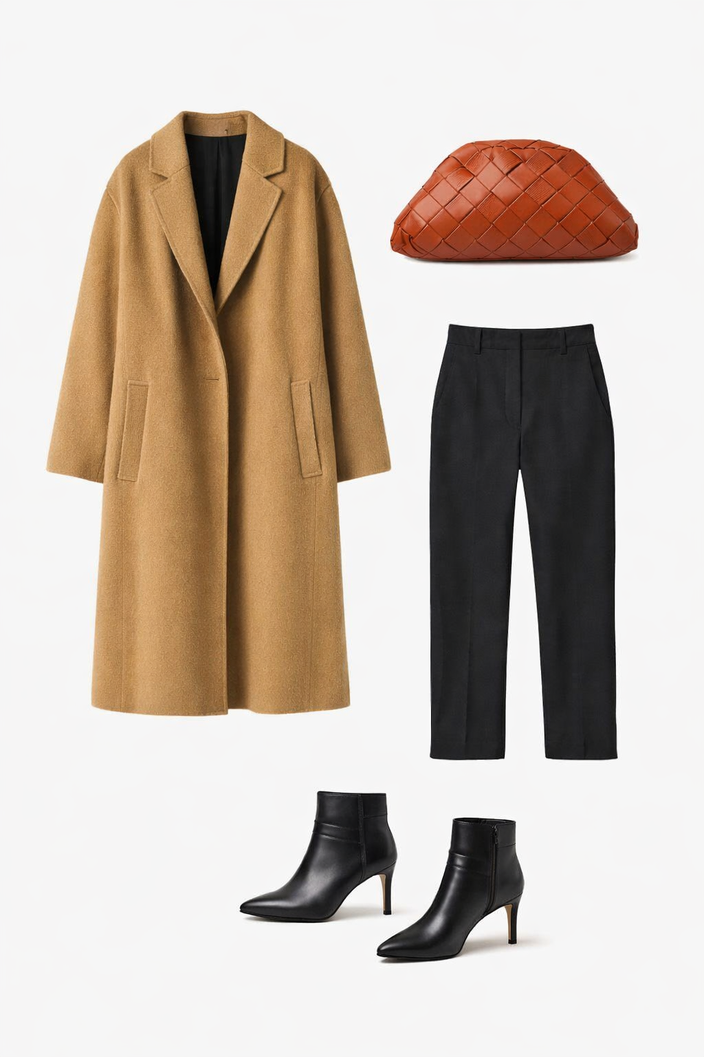 virtual try-on clothes laid out on a white background